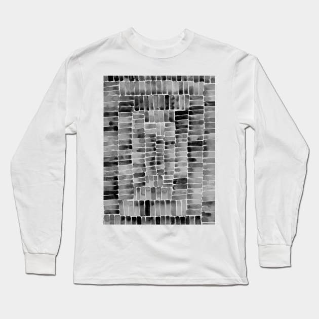 Watercolor abstract rectangles - black and white Long Sleeve T-Shirt by wackapacka